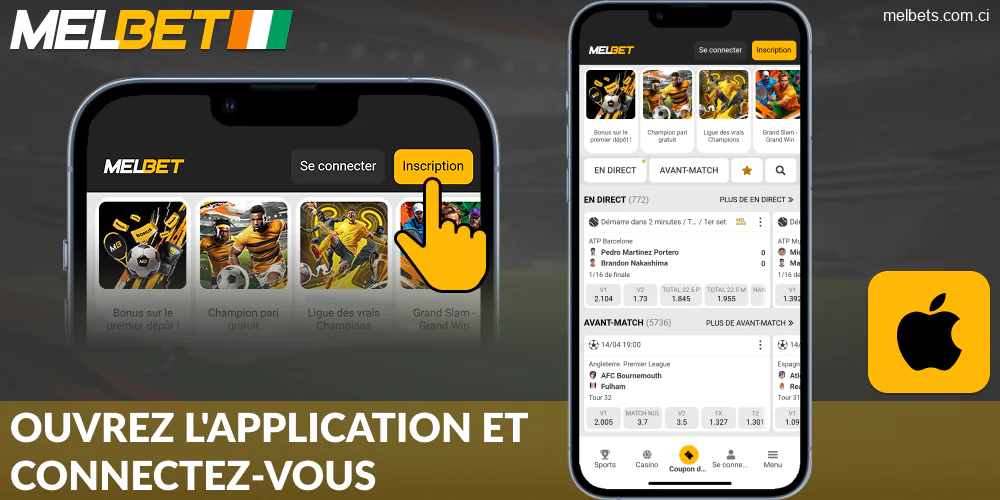Ouvrez l'application iOS Melbet Côte d'Ivoire