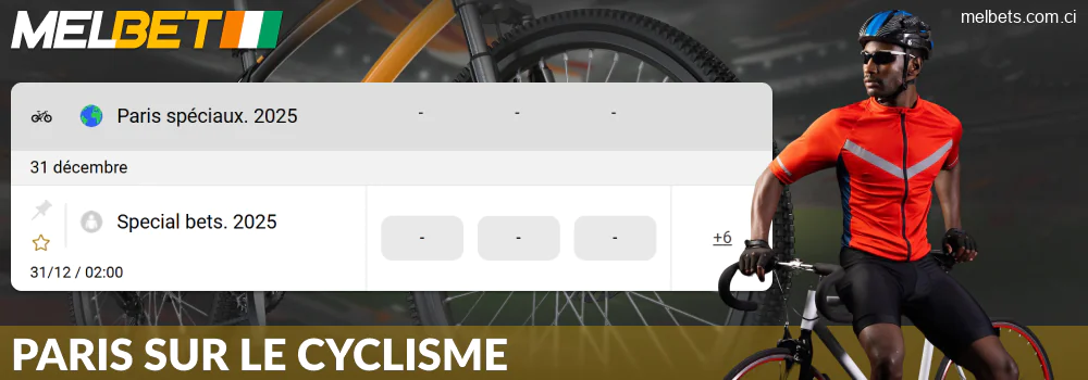 Cyclisme pour les parieurs ivoiriens sur Melbet