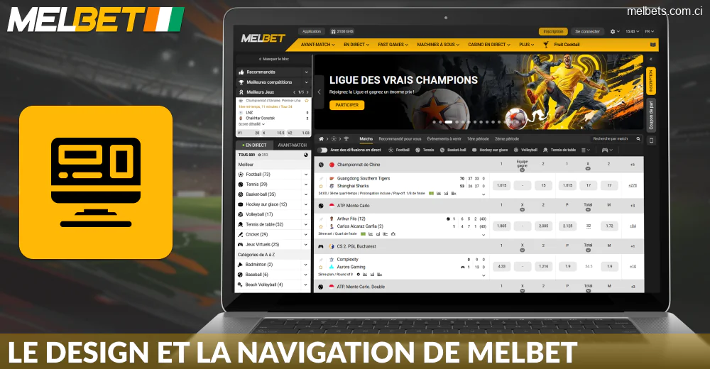 Interface de Melbet CI