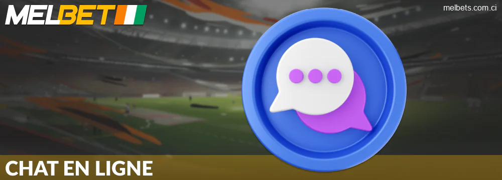 Assistance via le chat en direct sur Melbet CI